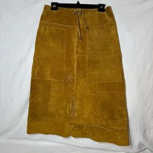 Wilsons Leather Tan Midi Skirt